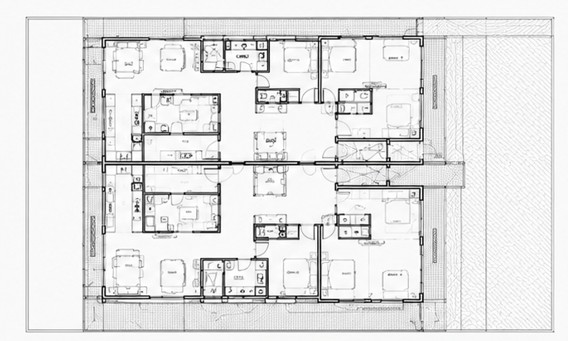 Floor plan drawing of the shop-top housing development at Castlereagh Street, Liverpool
