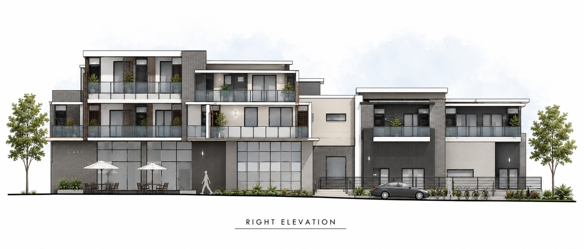 Right elevation render of the Berowra Heights development